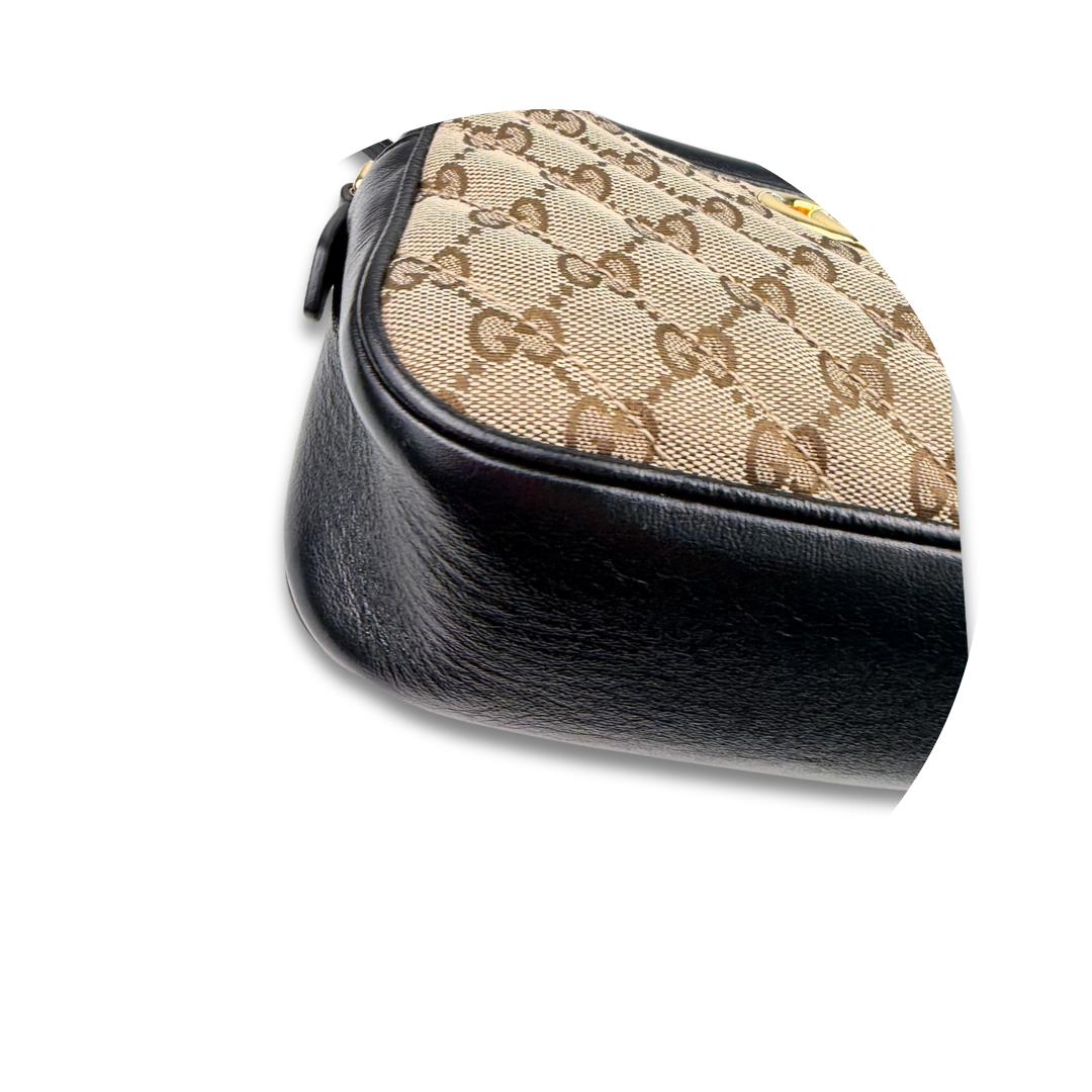 Gucci Black GG Canvas Marmont Small Camera Bag