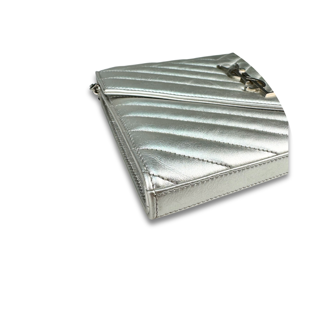 YSL Silver Cassandre Chain Wallet