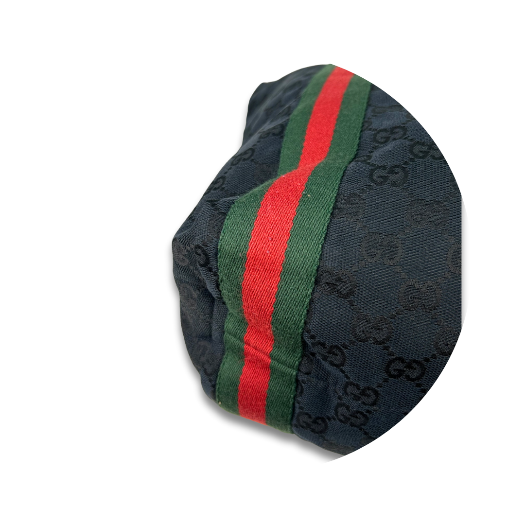 Gucci Black Canvas Web Tote