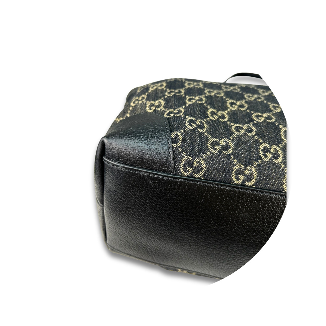 Gucci Black Denim Medium Ophidia Tote