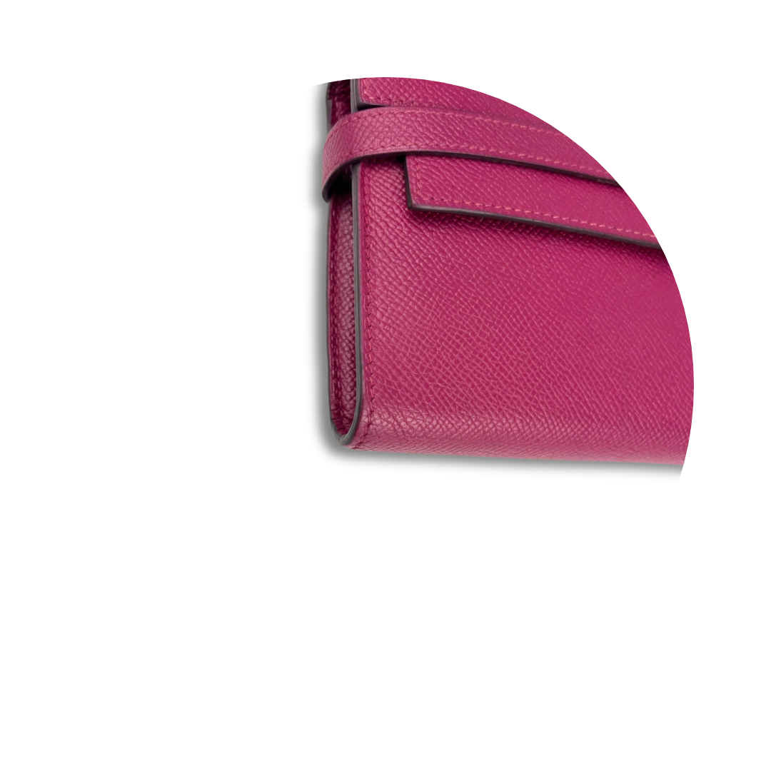 Hermes Rose Pourpre Epsom Kelly Long Wallet