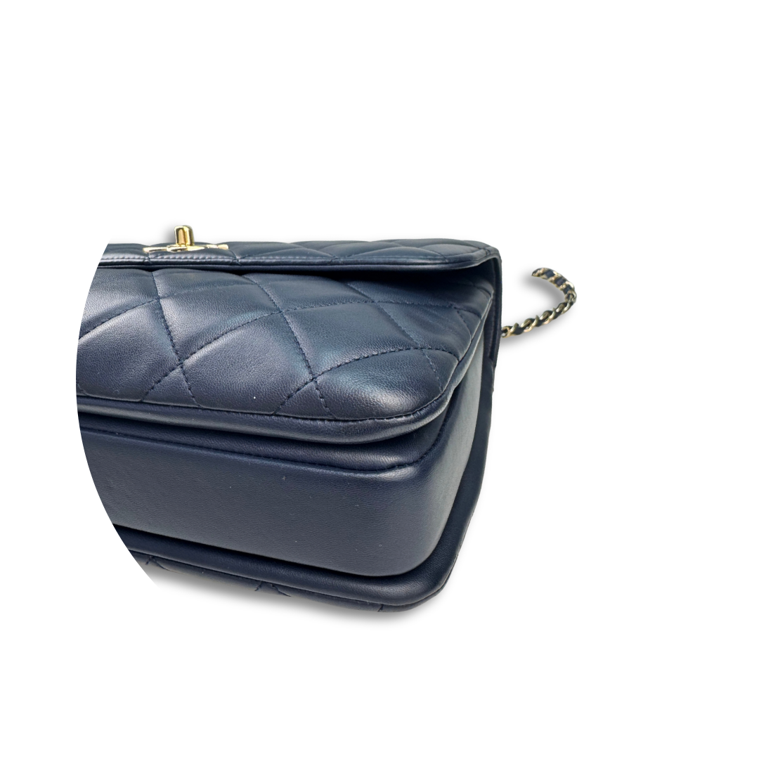 Chanel Navy Blue Medium Trendy Top Handle
