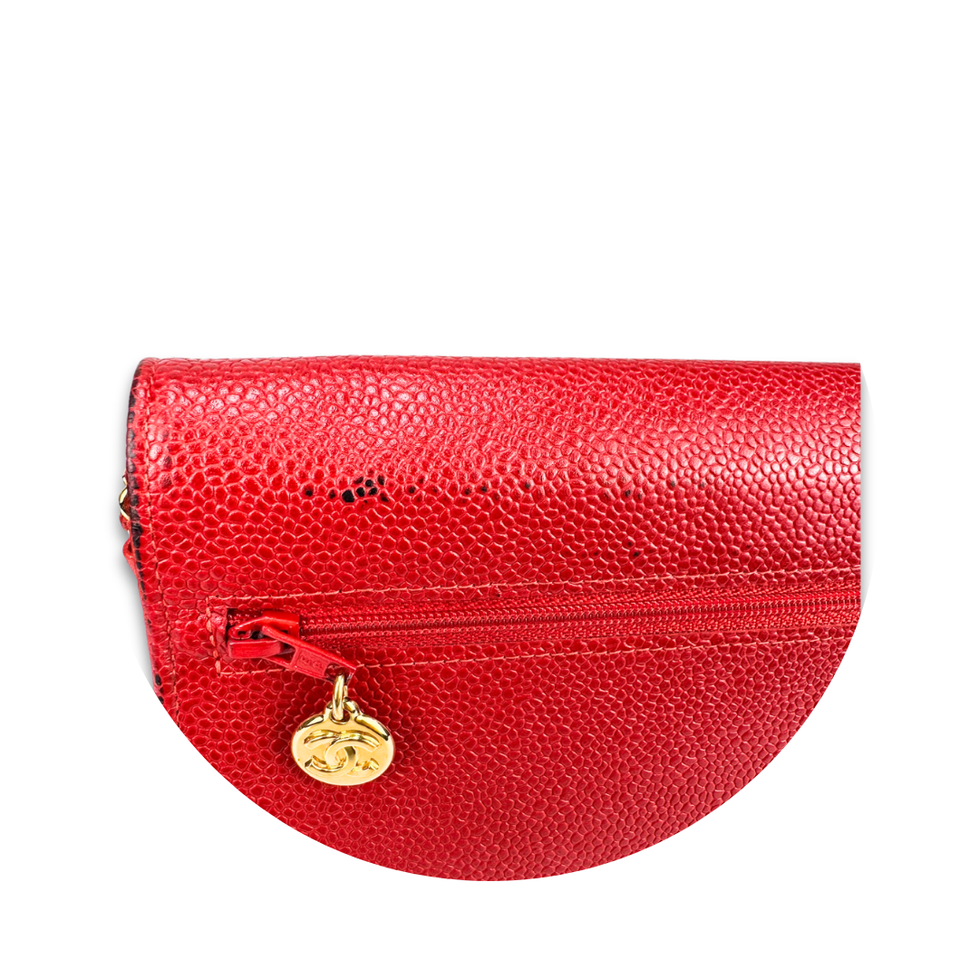 Chanel Red Caviar Timeless Wallet on Chain