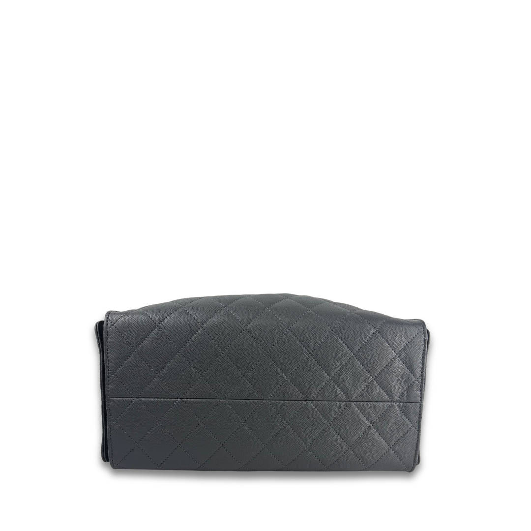 Chanel Dark Grey Caviar Quilted Medium 25 Hobo