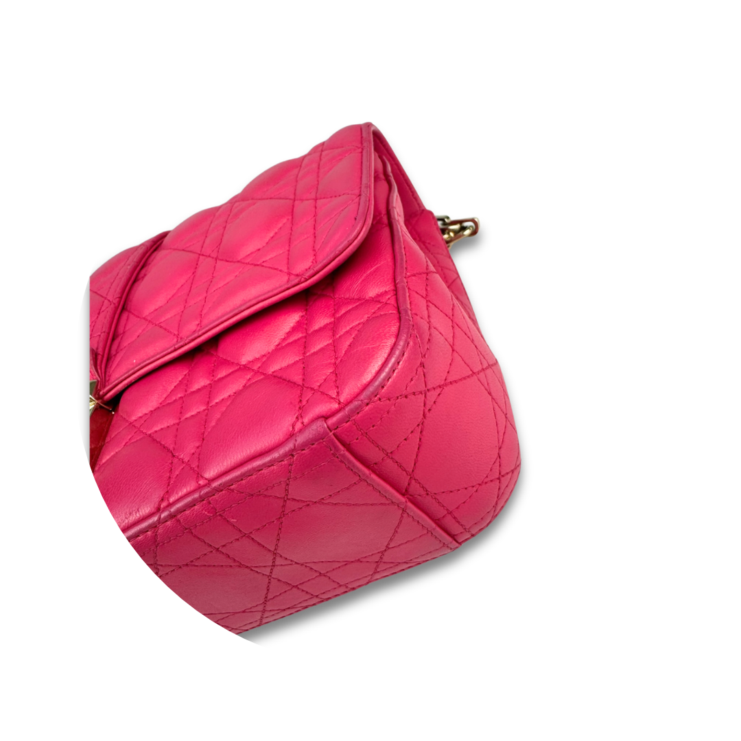 Dior Pink Lambskin Cannage Large Miss Dior Flap