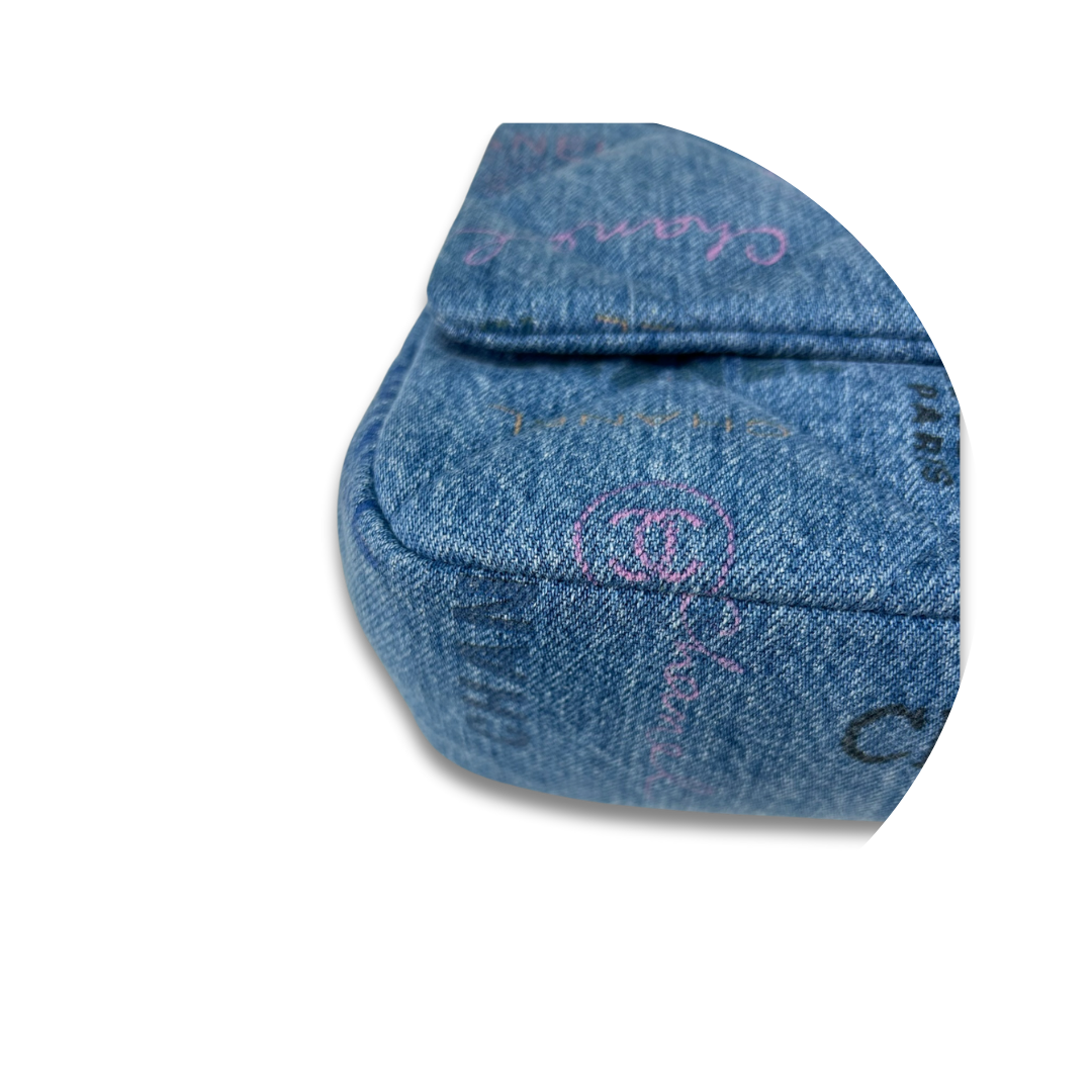 Chanel Large Quilted Denim Mood Flap Bag