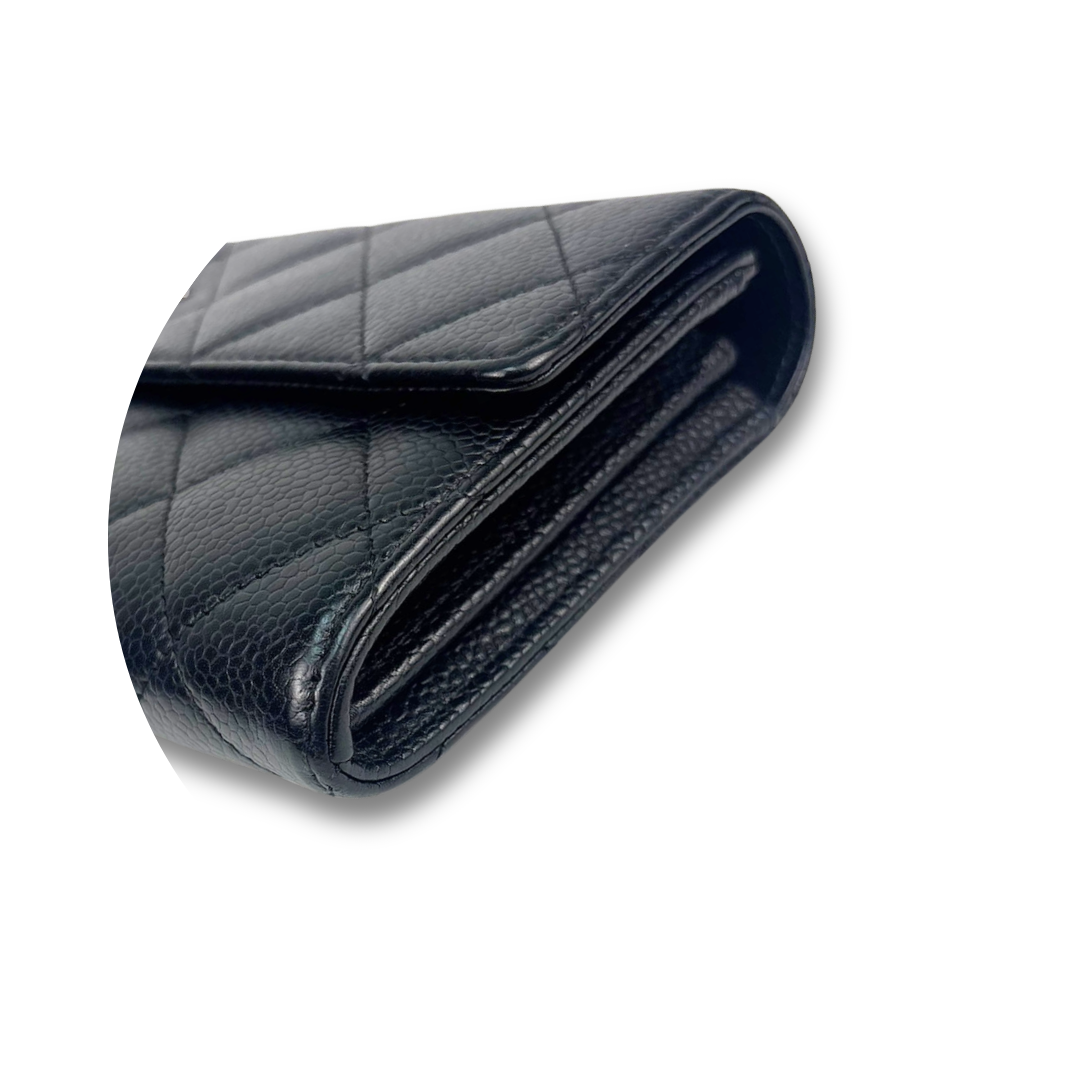 Chanel Black Caviar Classic Flap Wallet