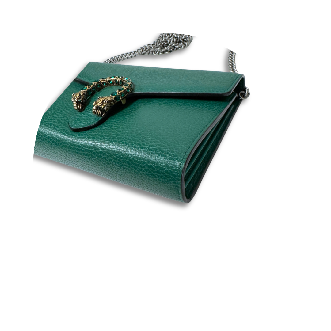 Gucci Green Mini Dionysus Chain Wallet