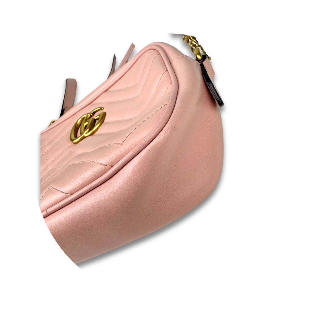 Gucci Pale Pink Mini Marmont Camera Bag