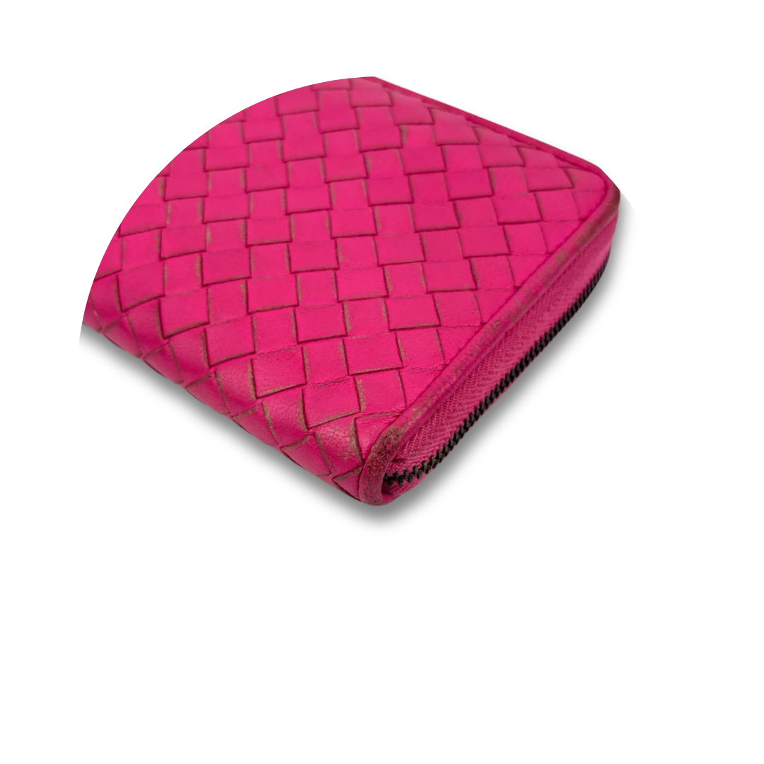 Bottega Veneta Pink Intrecciato Wallet