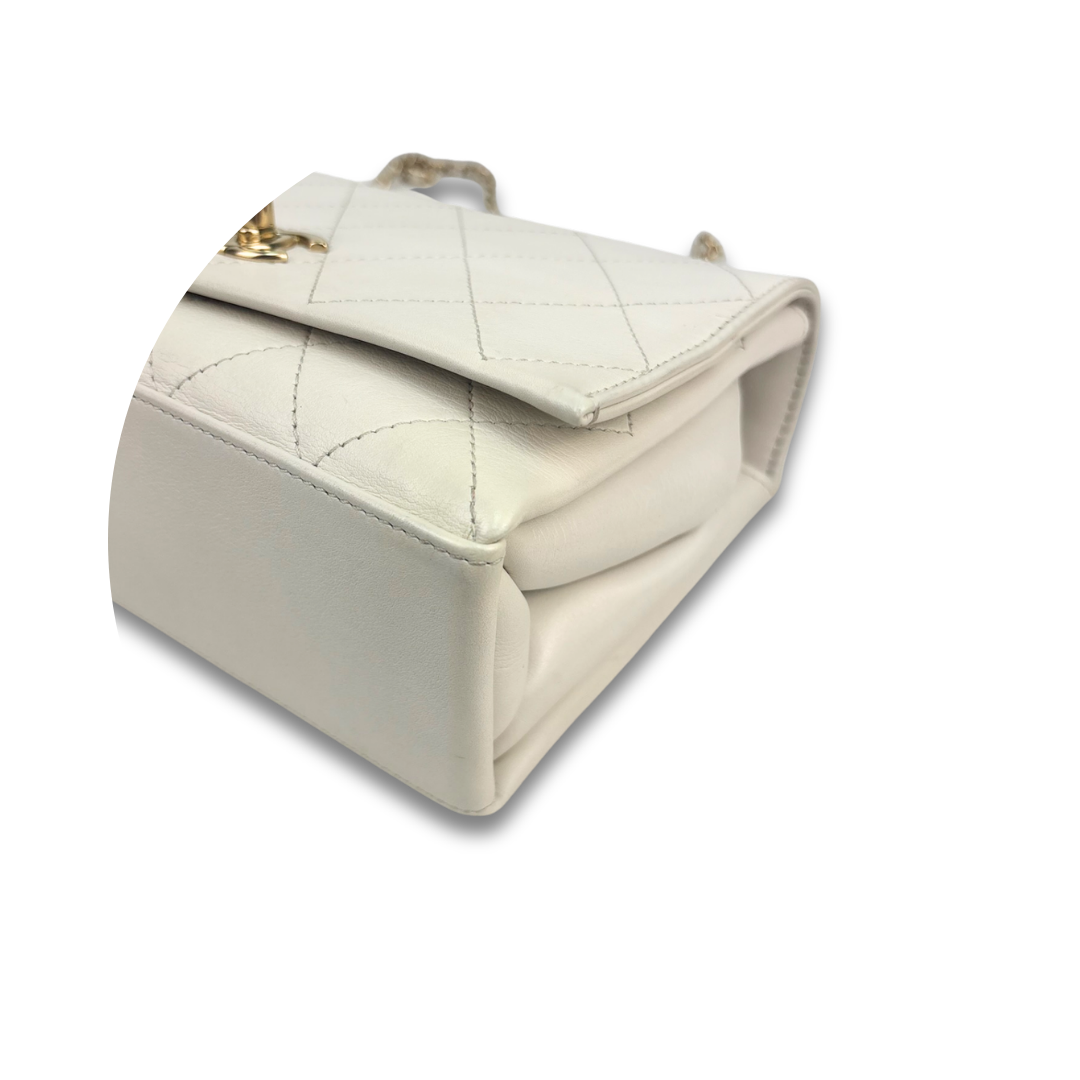 Chanel White Square Small Flap Bag