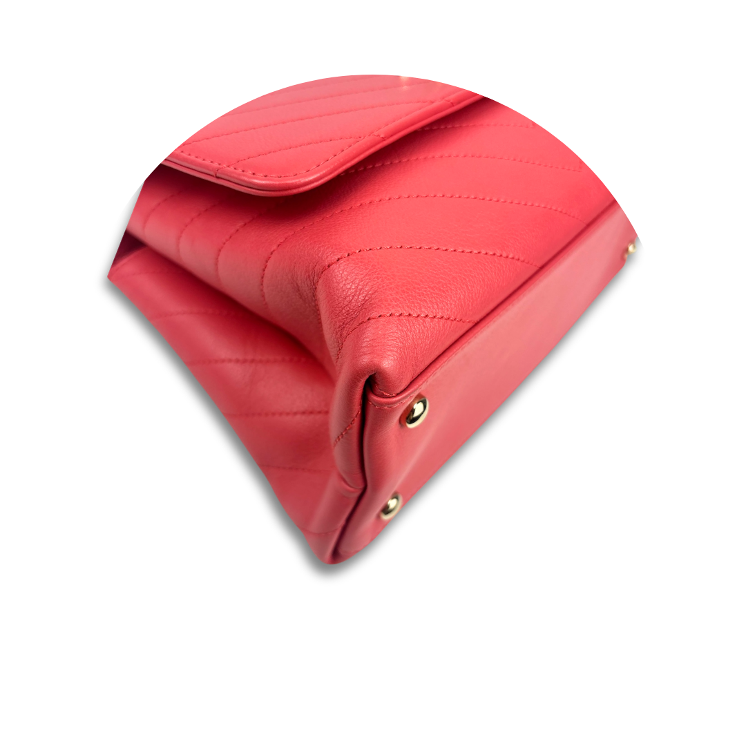 Chanel Pink Chevron Chic Top Handle