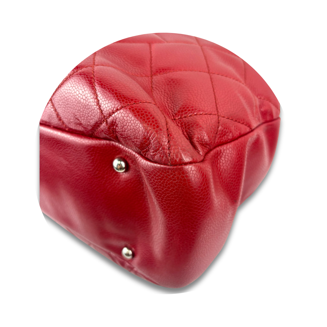 Chanel Burgundy Quilted Caviar CC Timeless Soft Tote