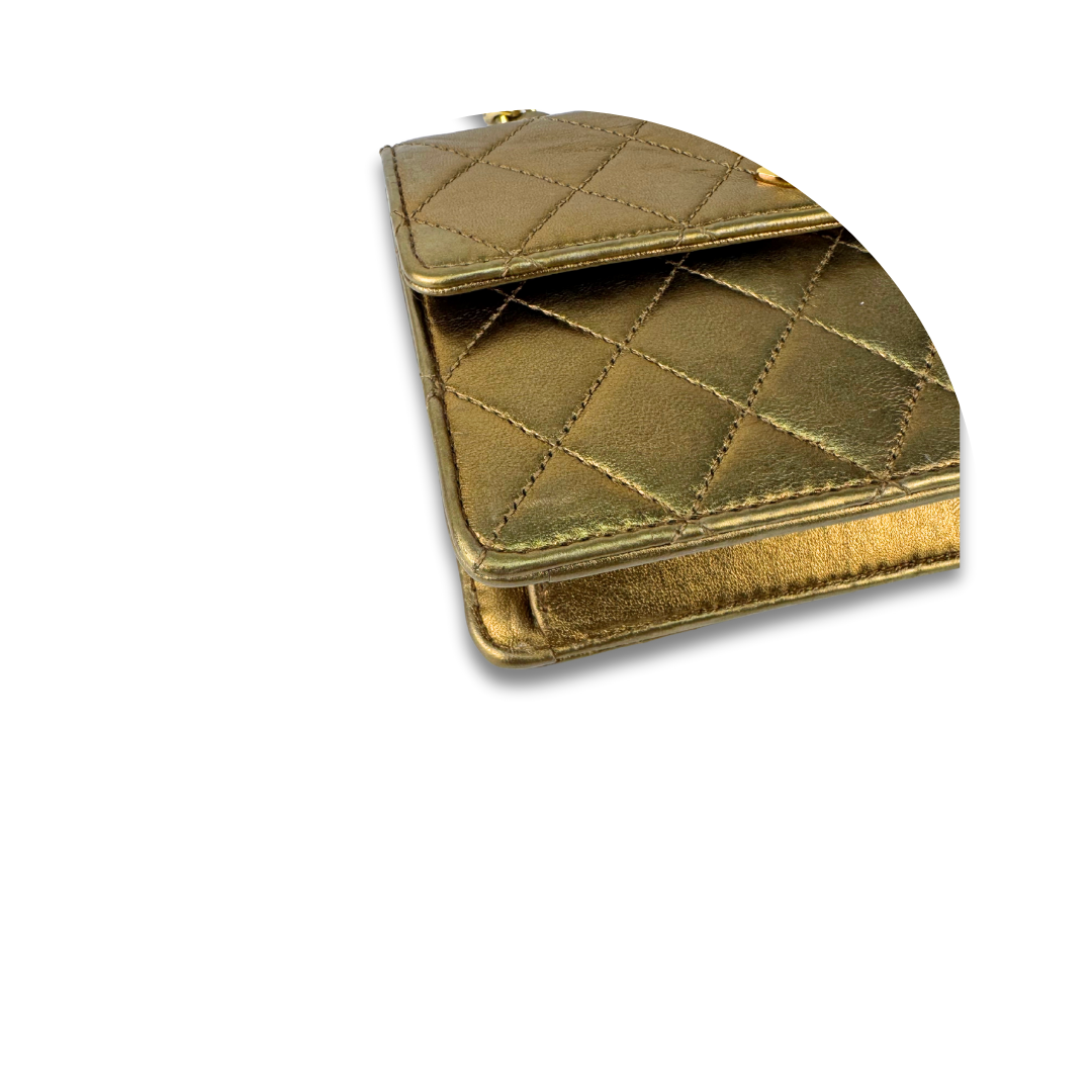 Chanel Metallic Lambskin Extra Mini Single Flap