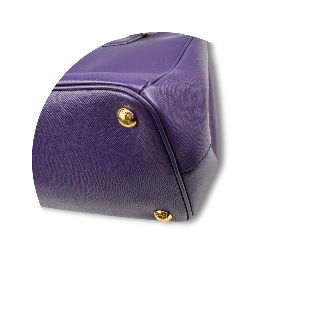 Prada Small Purple Double Zip Galleria