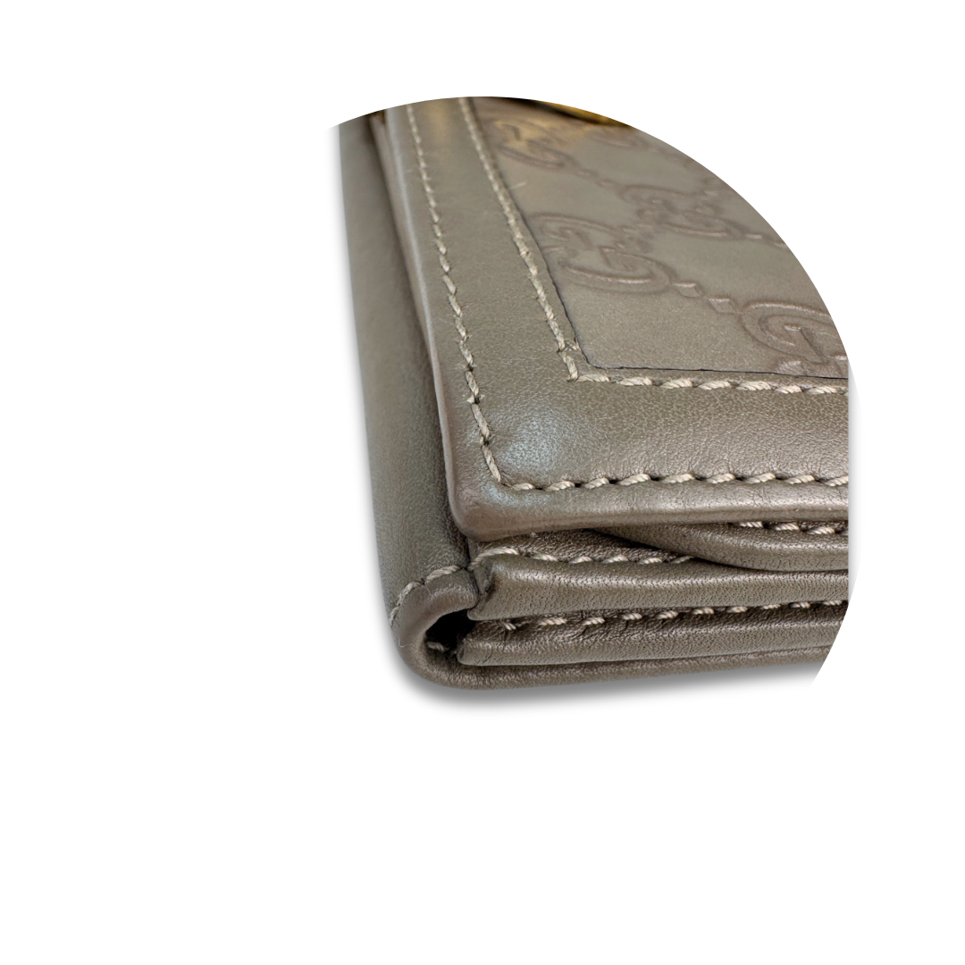 Gucci Grey Guccissima Continental Wallet