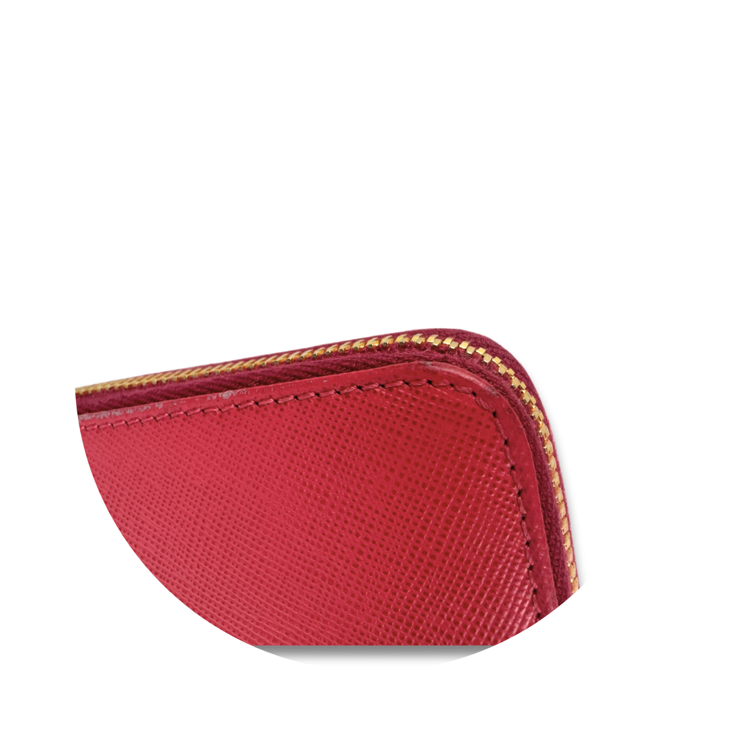 Prada Hot Pink Saffiano Organizer Wallet