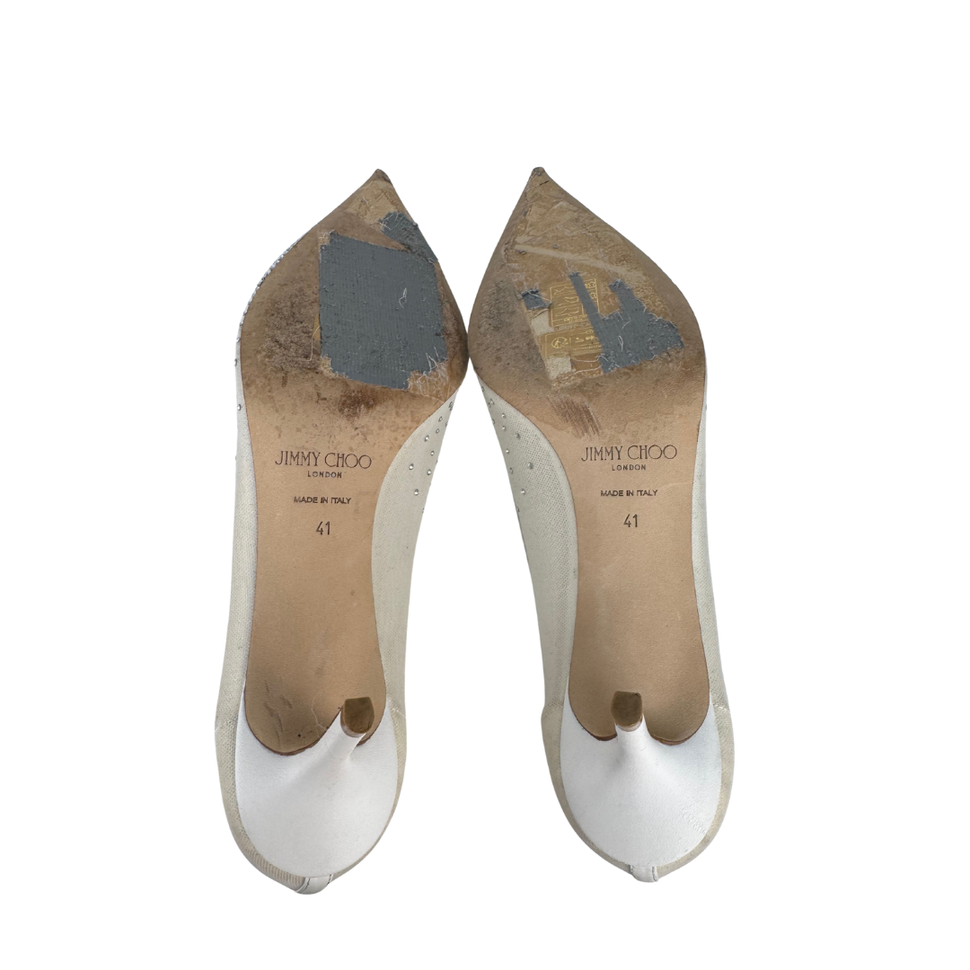 Jimmy Choo Crystal Love 65 Mesh Pumps - Size 41