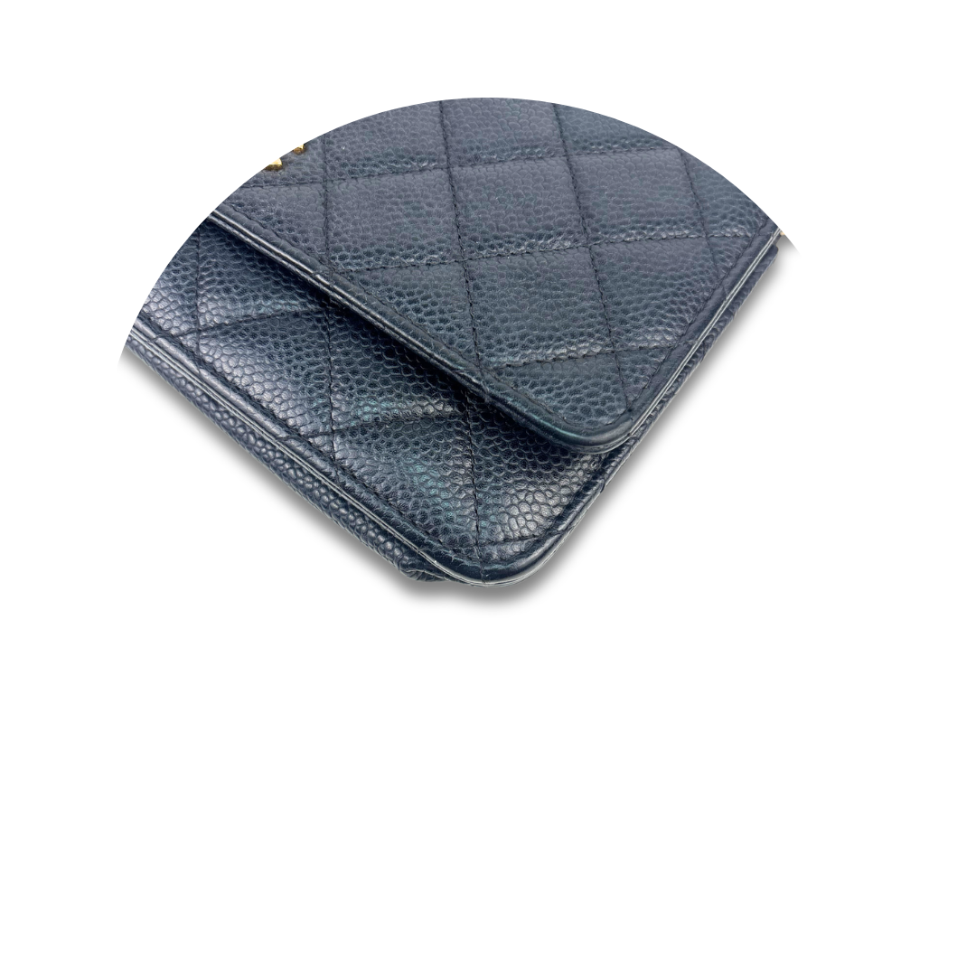 Chanel Navy Caviar Classic Wallet on Chain