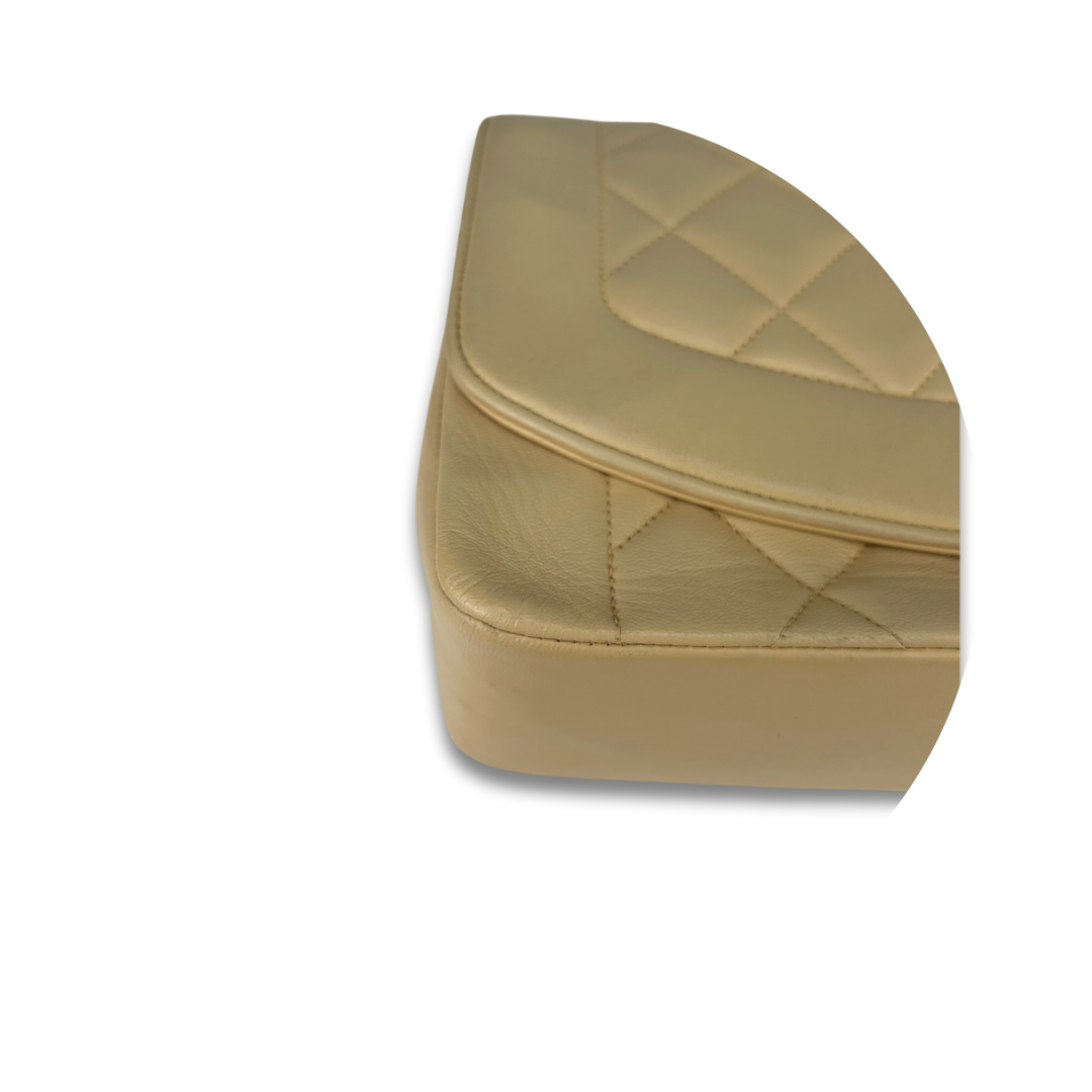 Chanel Beige Lambskin Medium Diana