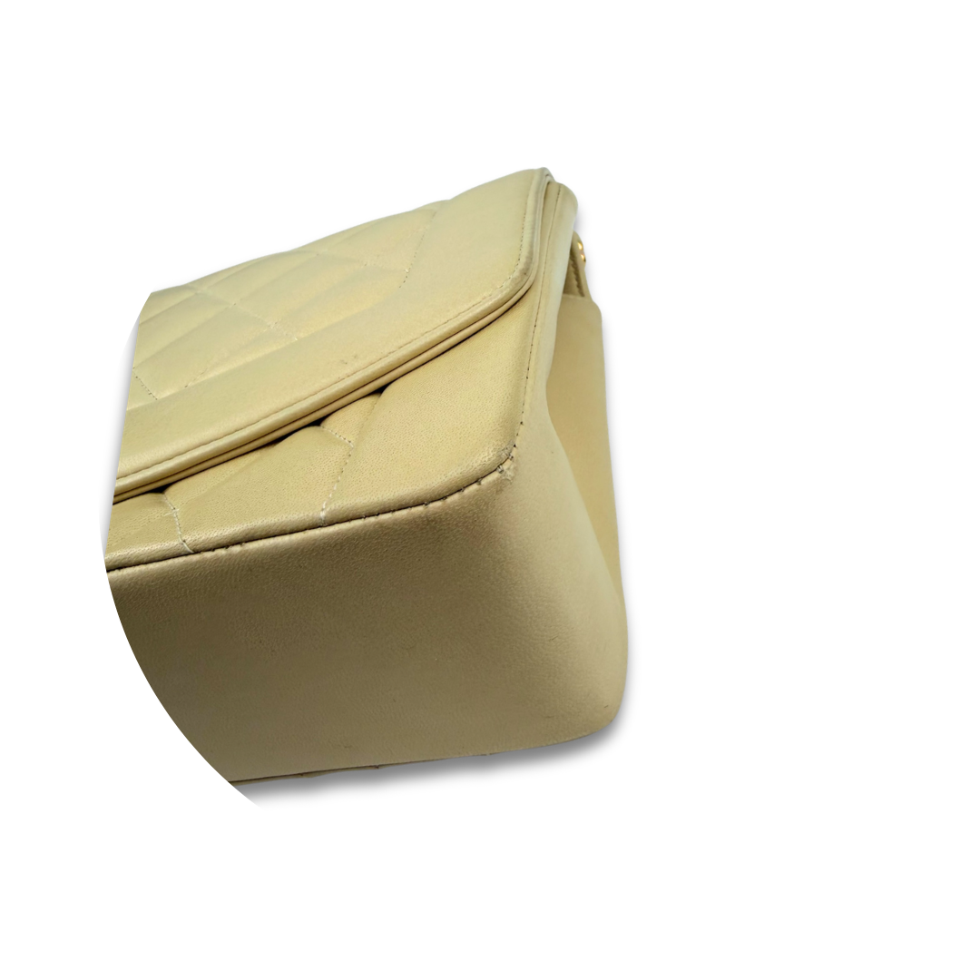 Chanel Medium Lambskin Beige Diana Single Flap