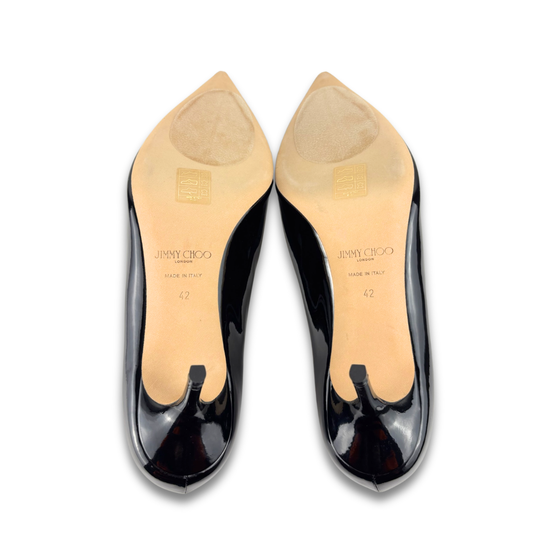 Jimmy Choo Black Patent Love 65 Pumps - Size 42