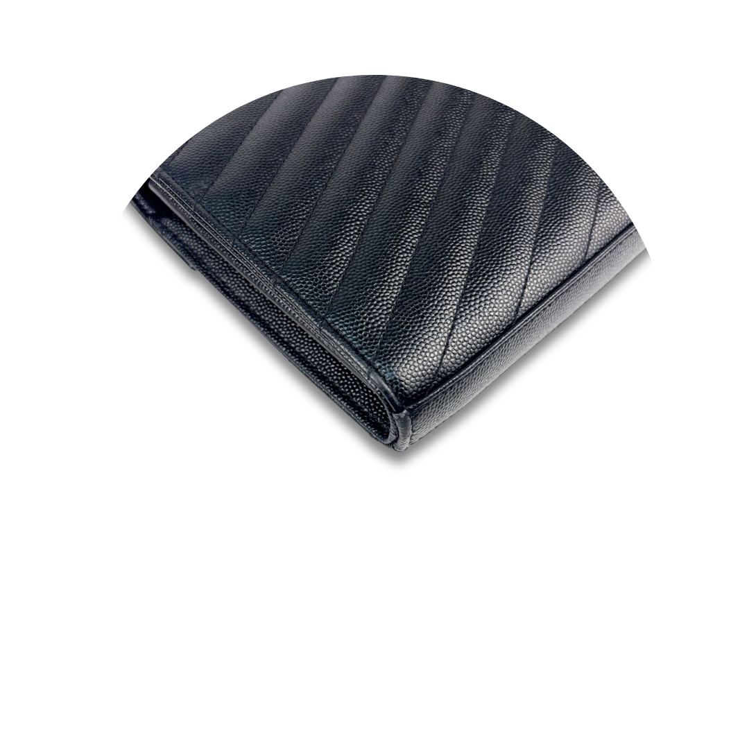 YSL Black Cassandre Quilted Chain Wallet