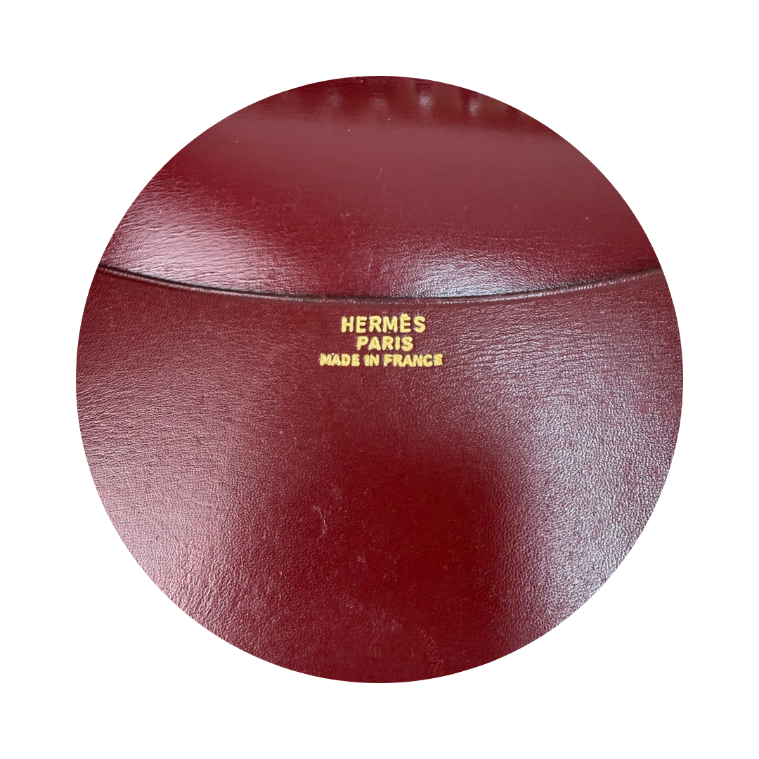 Hermès Burgundy Box Calf Globe Trotter Agenda PM