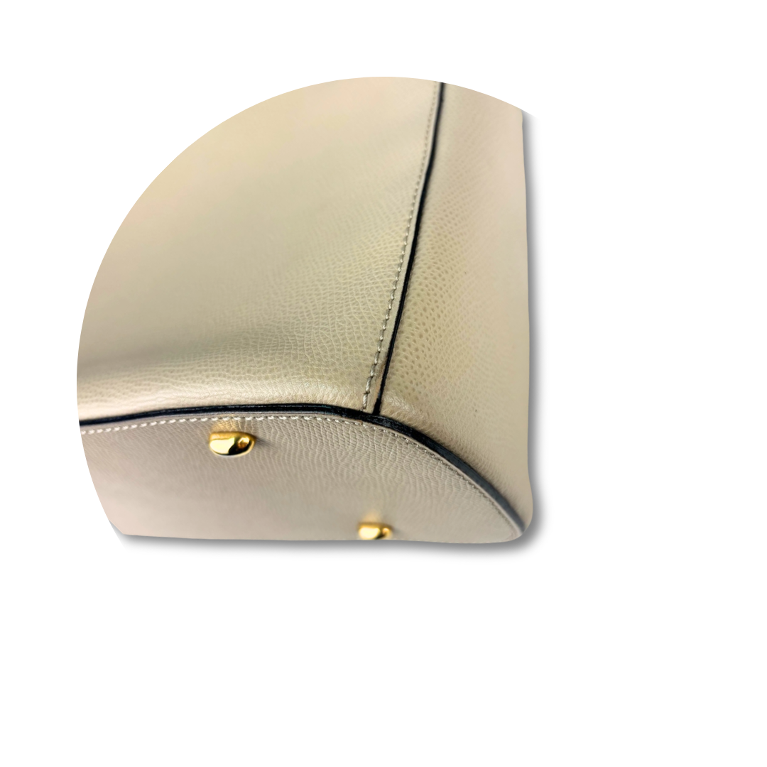 Celine Beige Leather Top Handle