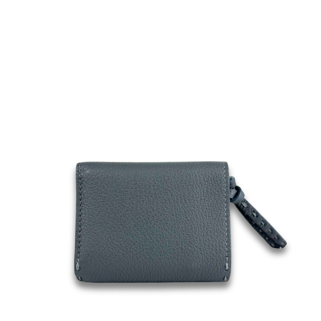 Fendi Blue Peekaboo Micro Trifold Wallet