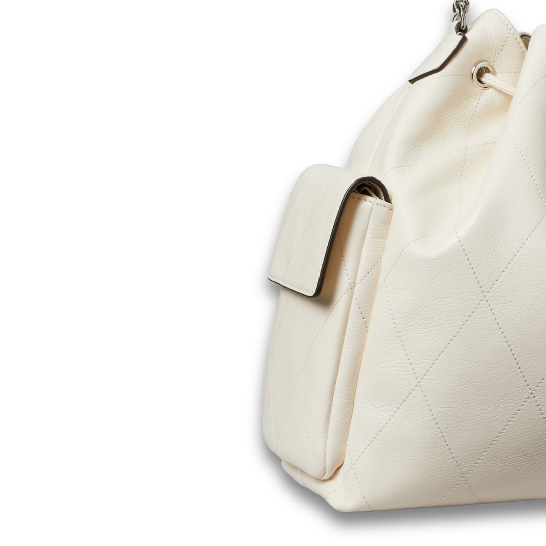 Tory Burch Charlie Quilted Large Drawstring Shoulder Bag