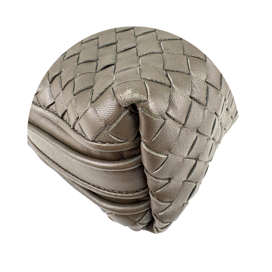 Bottega Veneta Taupe Double Zip Nodini Crossbody