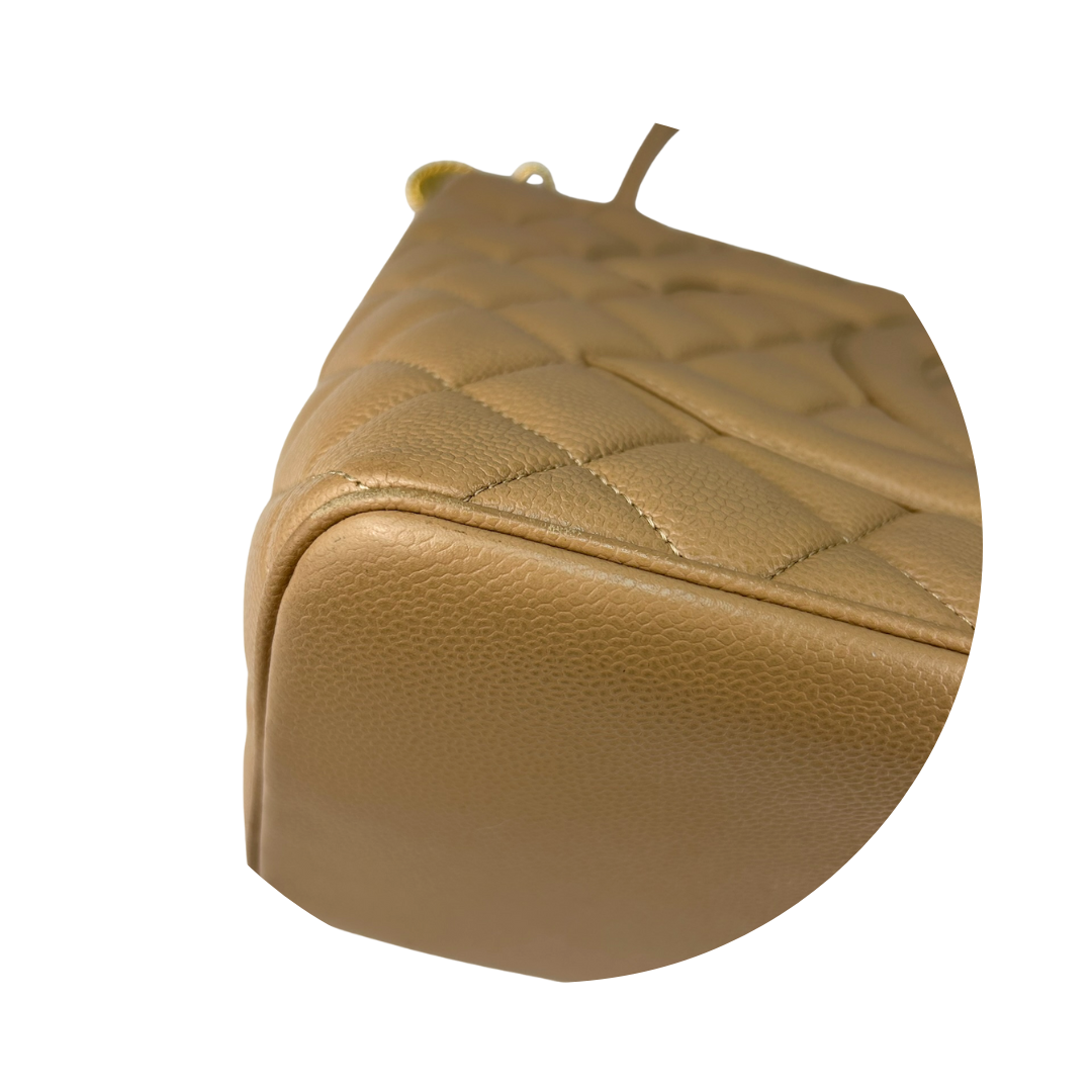 Chanel Beige Caviar Medallion Tote