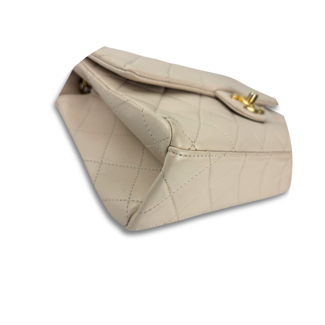 Chanel Beige Classic Square Single Flap