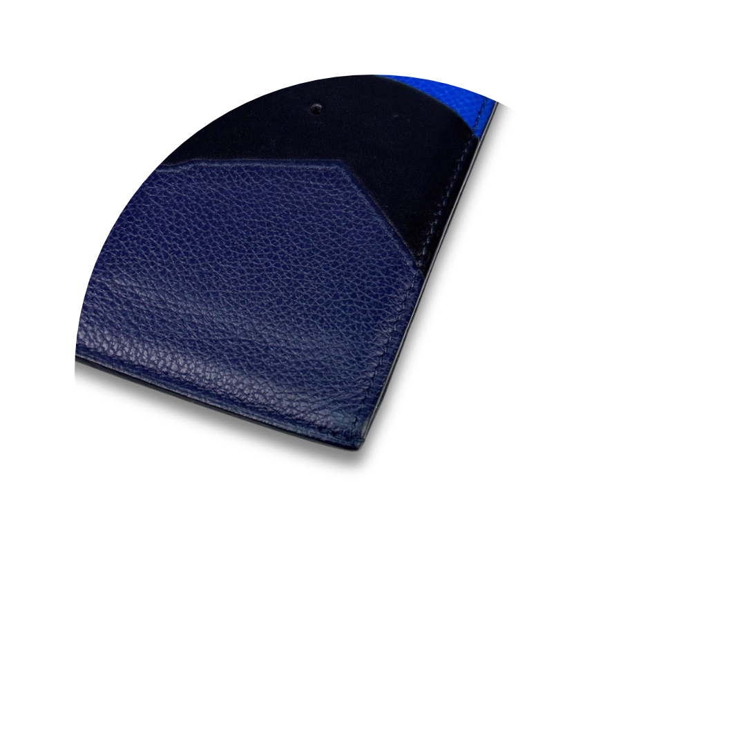 Hermes Blue Epsom Les Petits Chevaux Card Holder