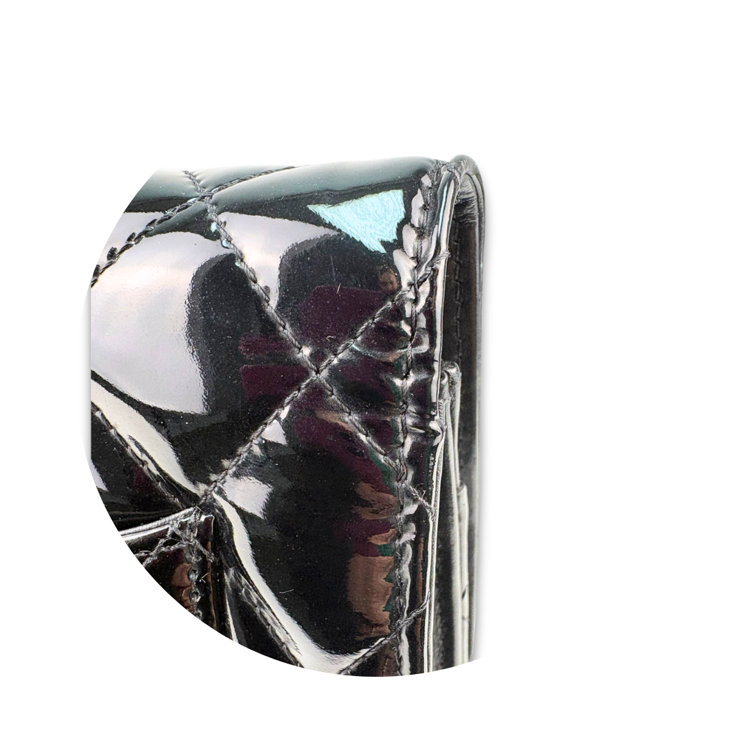 Chanel Black Patent Classic Wallet on Chain