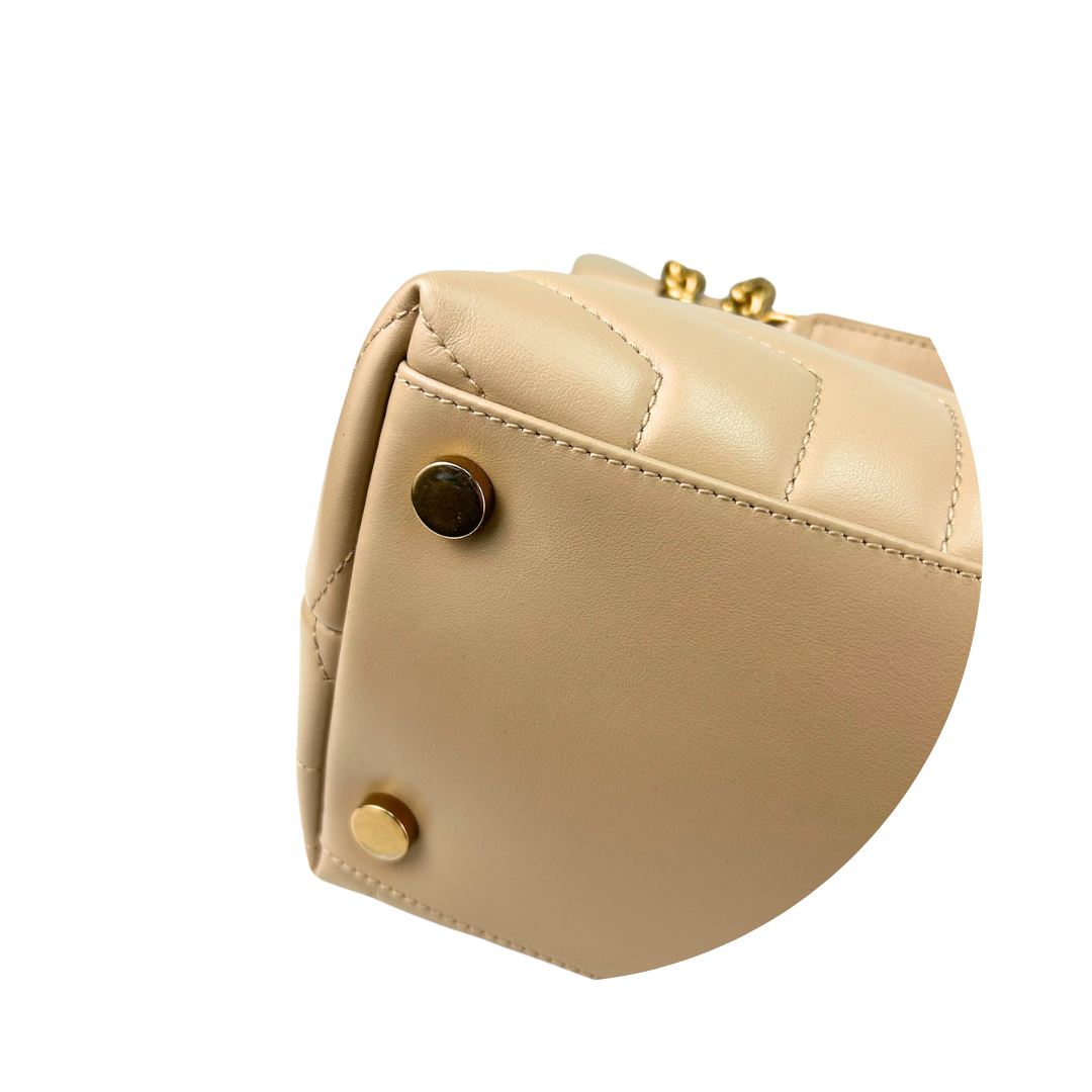 YSL Beige Large LouLou Shoulder Bag