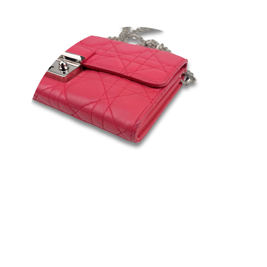 Dior Hot Pink Miss Dior Chain Wallet