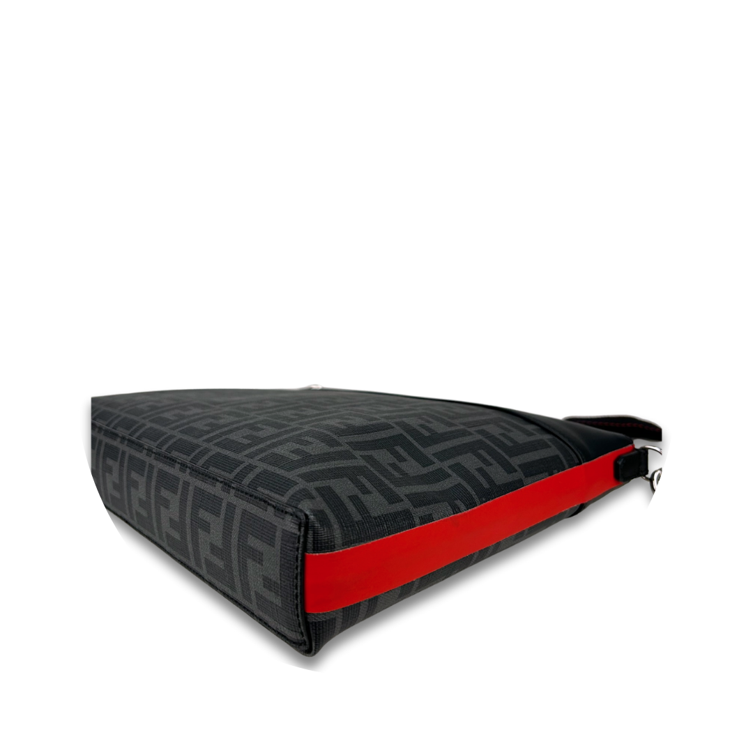 Fendi Black Zucca Messenger Bag