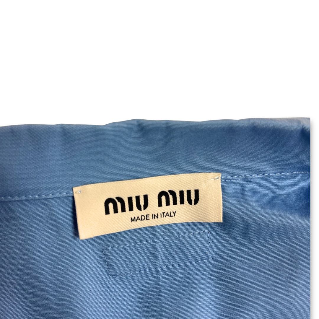 Miu Miu Blue Poplin Belted Top- Size 38