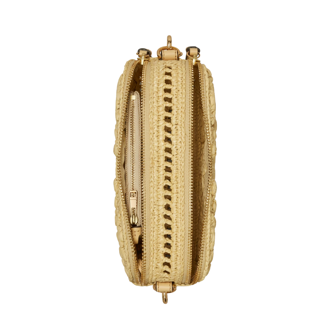 Tory Burch Mini Miller Raffia Crossbody