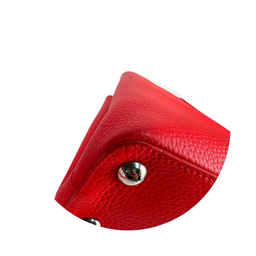 Louis Vuitton Red Taurillon Capucines PM