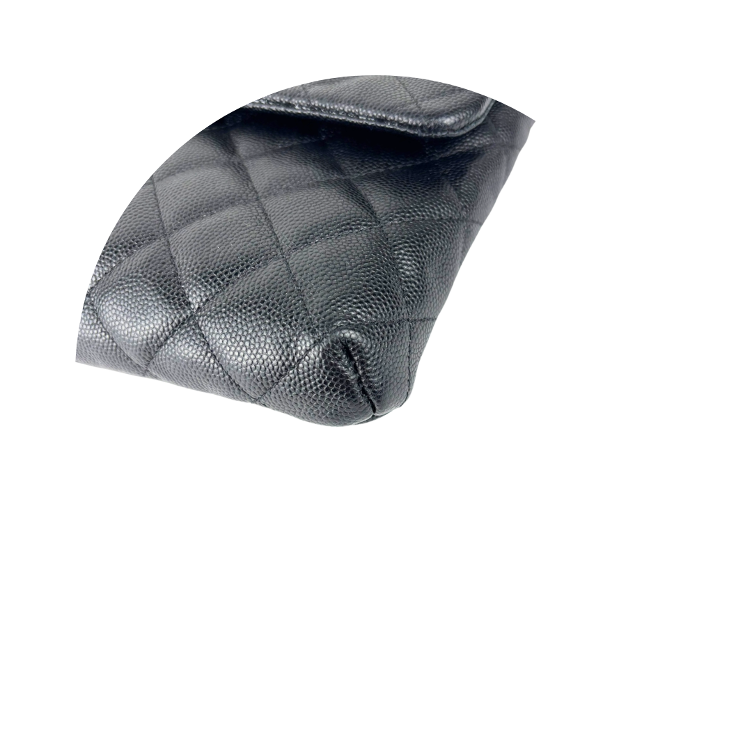 Chanel Black Caviar Classic Flap Clutch