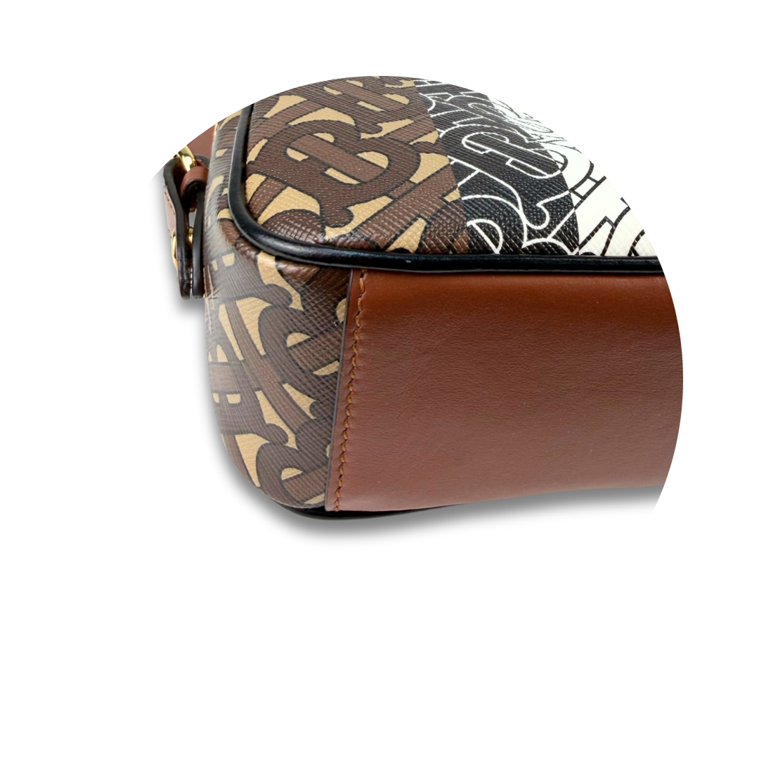 Burberry E-Canvas Monogram Stripe Camera Bag