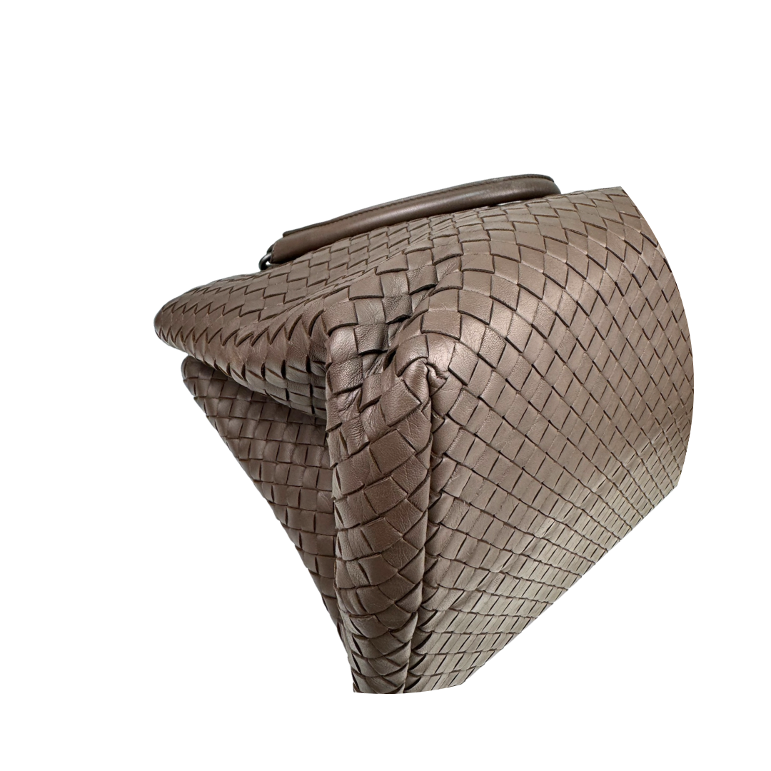Bottega Veneta Taupe Intrecciato Shopping Tote