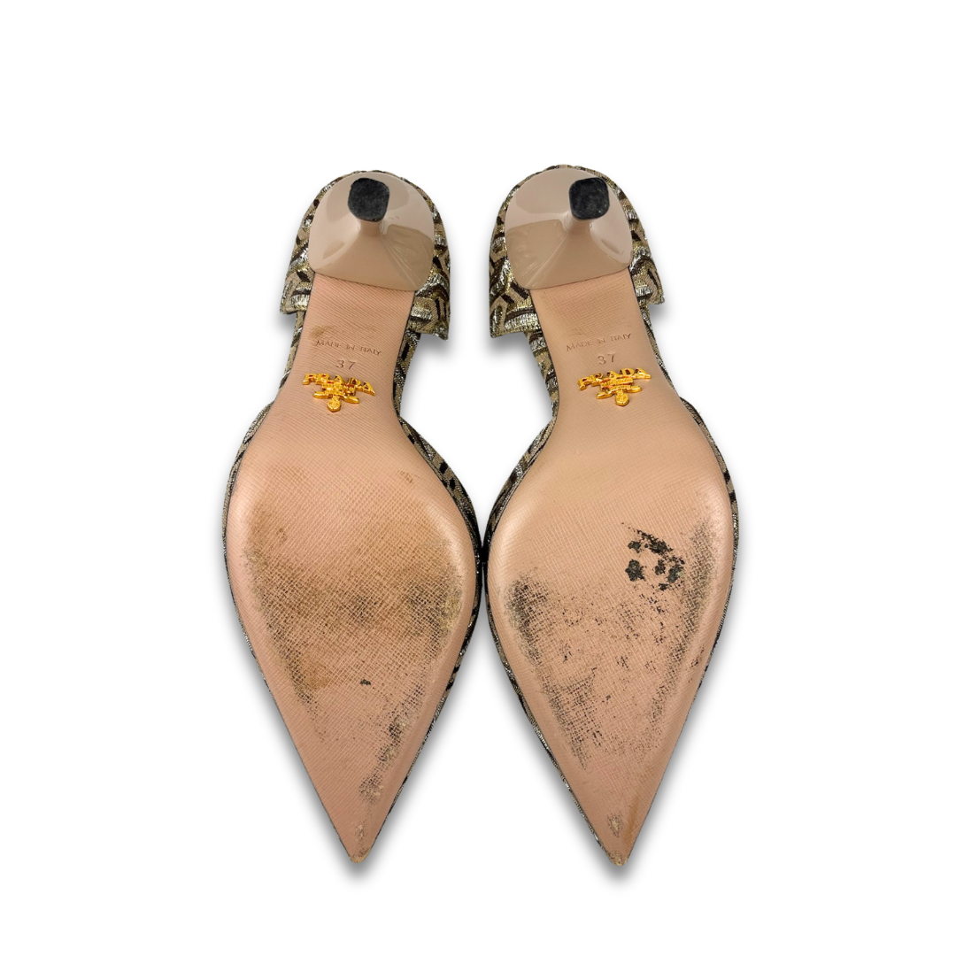 Prada Brocade D'Orsay Pumps - Size 37