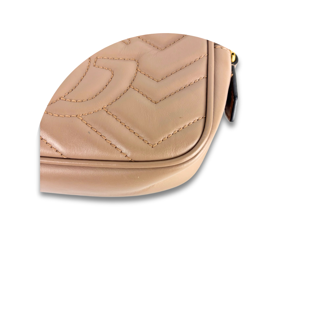 Gucci Dusty Rose Mini Marmont Camera Bag