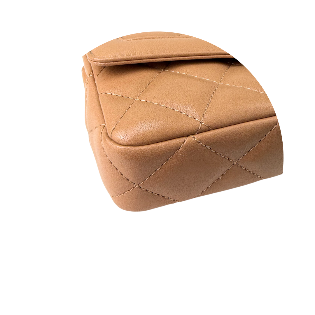 Chanel Caramel Hold The Line Small Single Flap