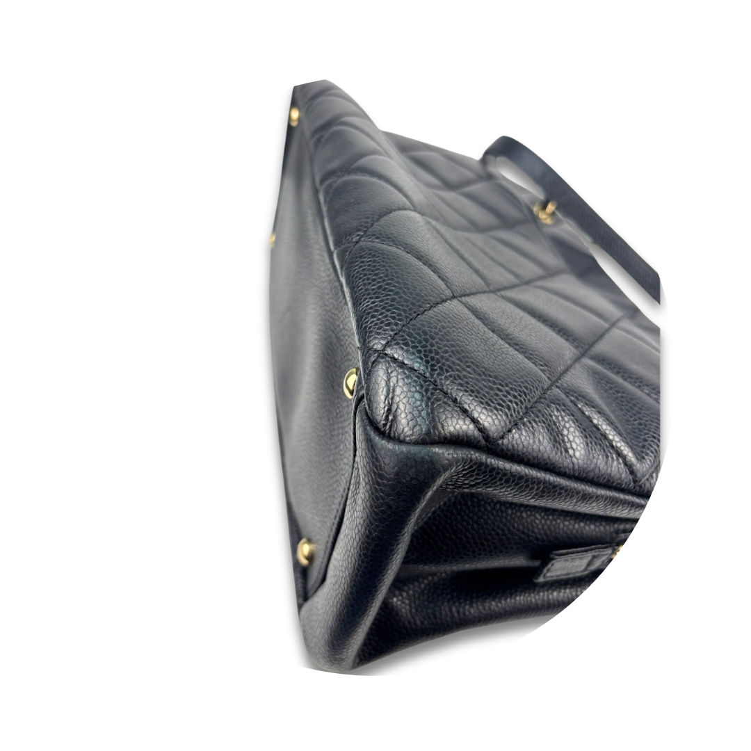 Chanel Black Caviar Small Soft Shopping Tote