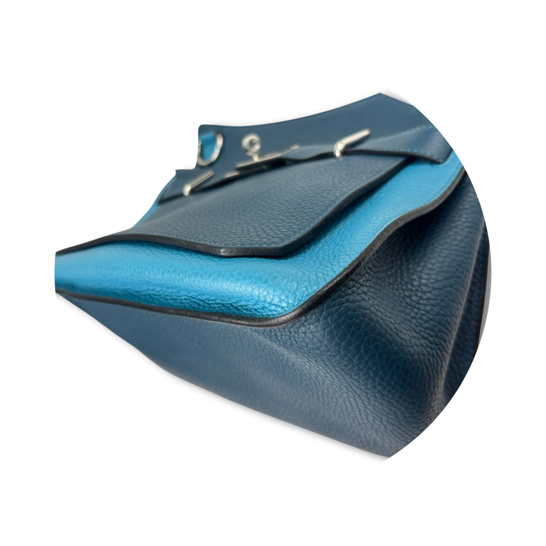 Hermès Clemence Colvert & Turquoise Bicolor Jypsière 34